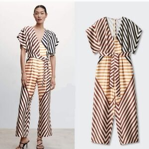ZARA STRPED JUMPSUIT